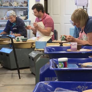 people on a pottery course experience day at eastnor pottery