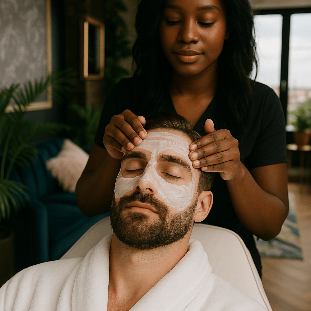 gentleman having a facial treatment