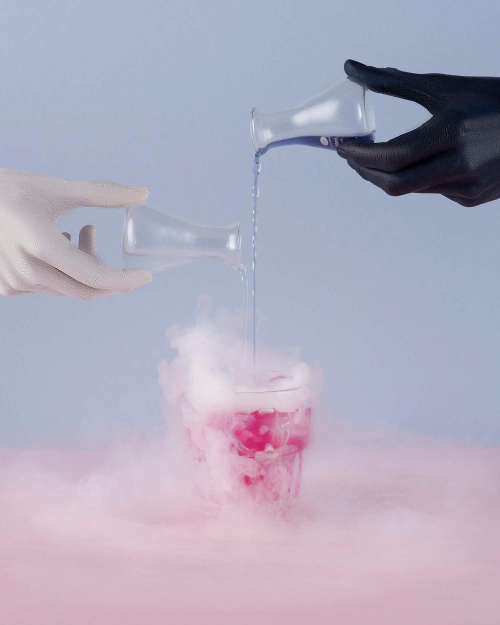 colour changing drink on a create your own potion experience at the school of magic in edinburgh