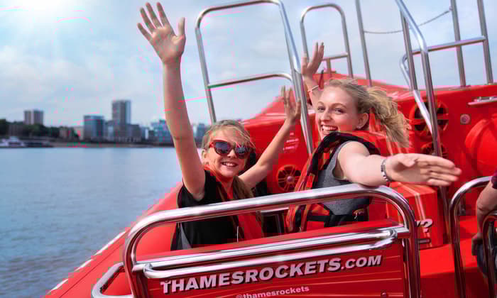 two happy passengers a thames rockets ultimate speedboat experience on the thames in london