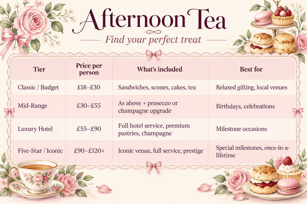 Pretty Afternoon Tea Price Guide