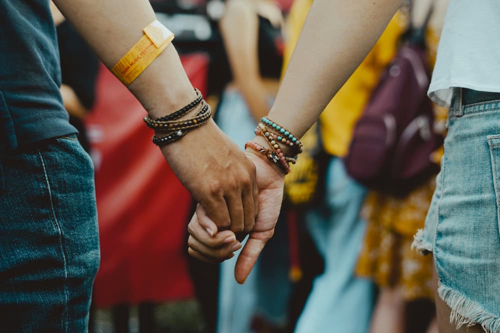 Couple at festival