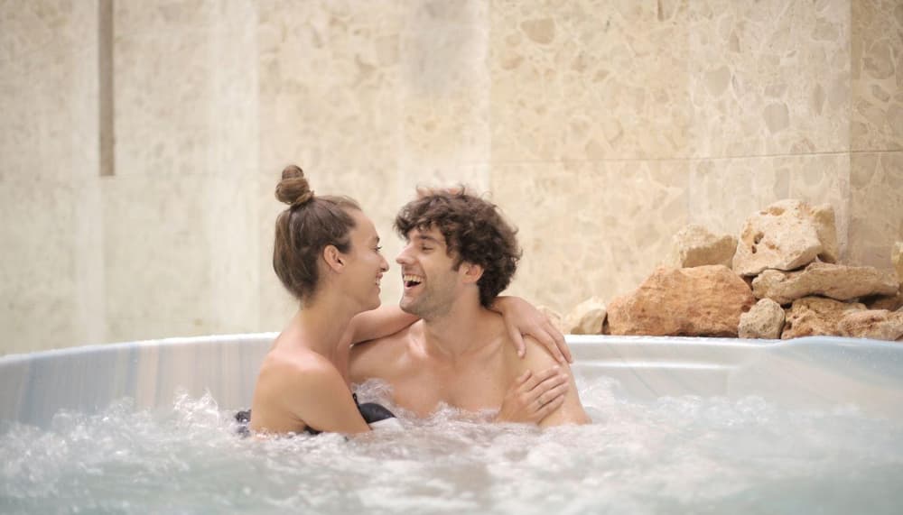 Couple in a hot tub