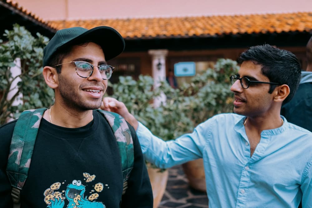 two men in conversation