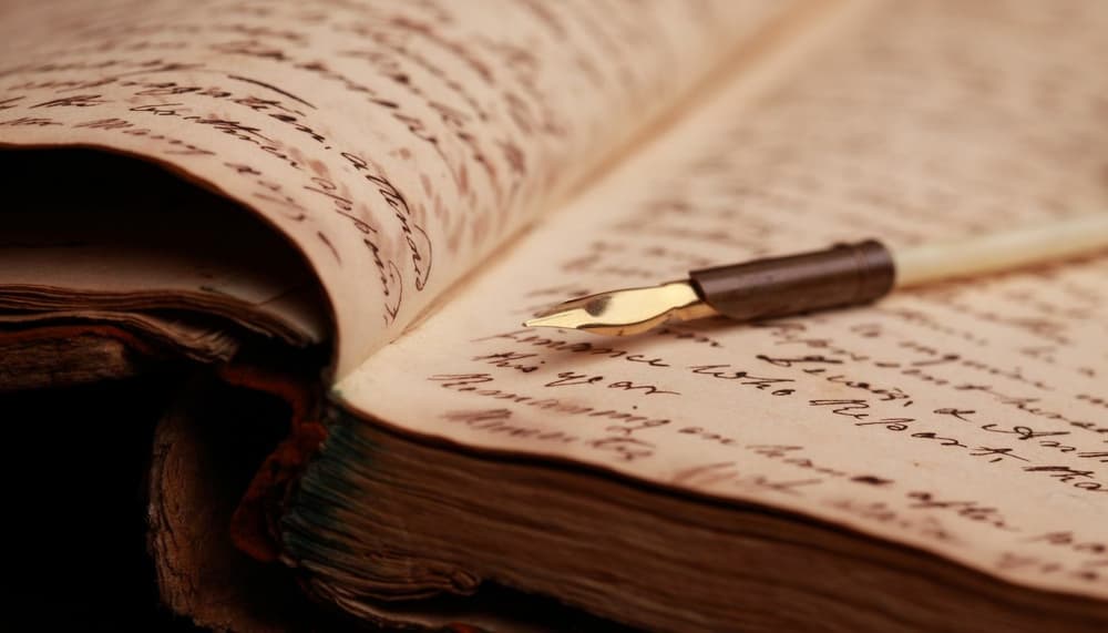 Old book filled with calligraphy script