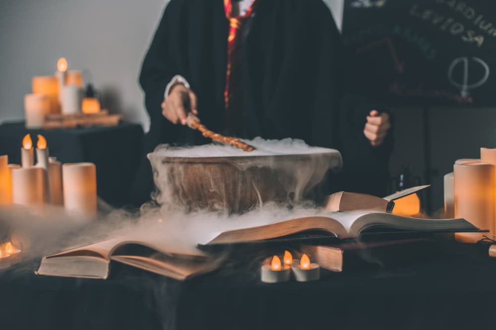 Potion making with cauldron