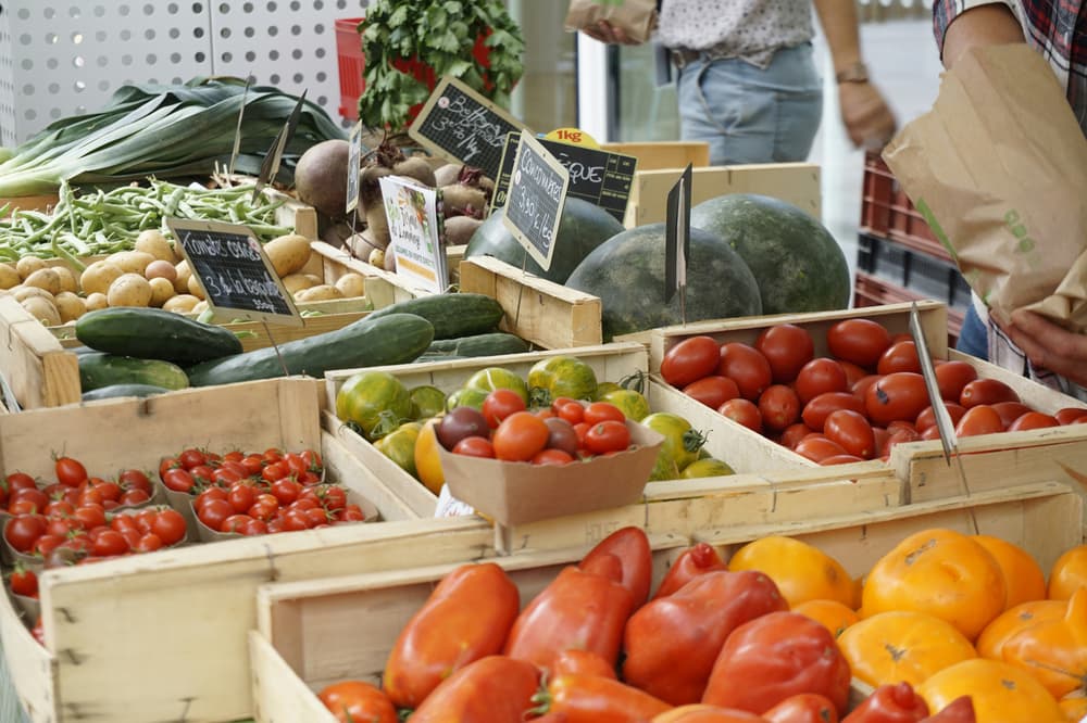 Vegetables on a market stall