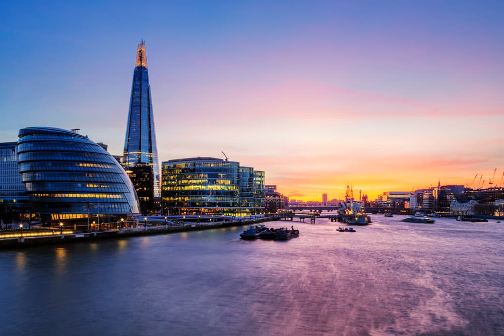View london city sunset