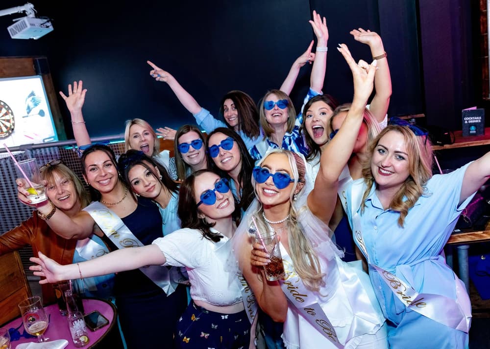 girls on a hen do at a bottomless brunch experience