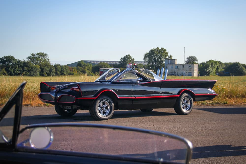 batmobile on a track for a superhero driving experience day