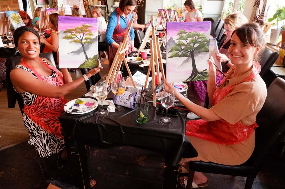paint and sip with brush party