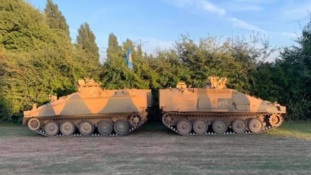 two tanks end to end seen on a scorpion firing tank driving experience day