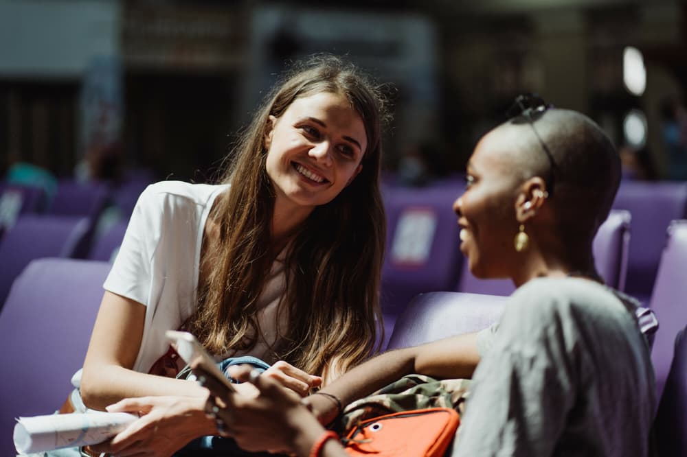Women smiling