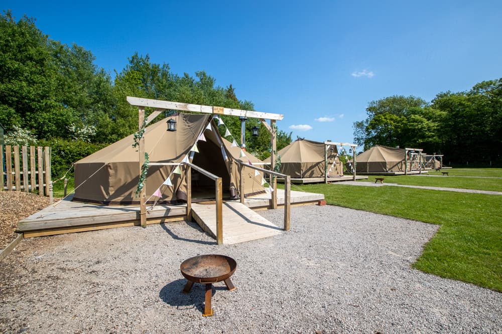 Glamping bell tent exterior