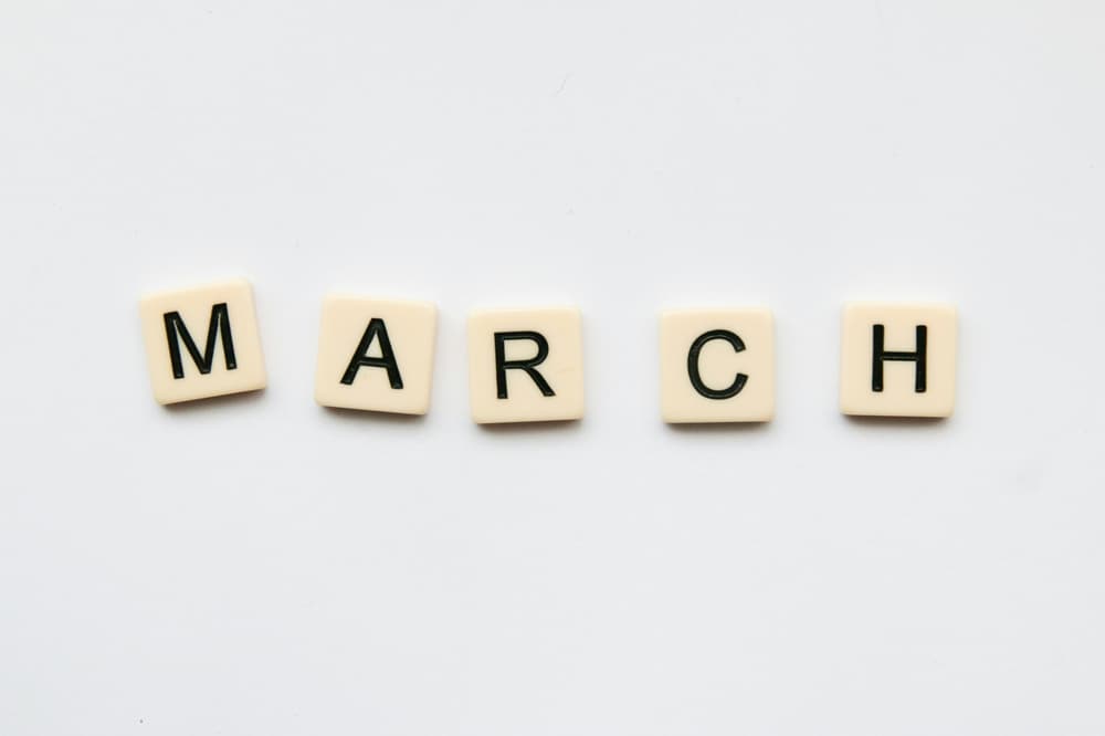 March scrabble tiles
