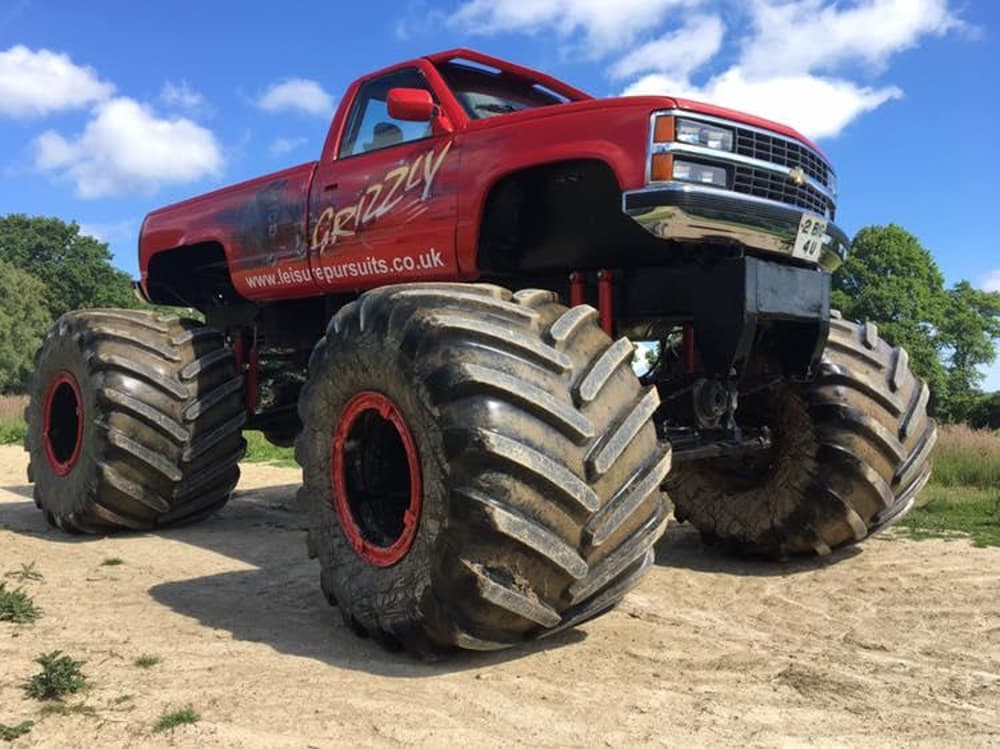 an american monster truck driven on a monster truck driving experience
