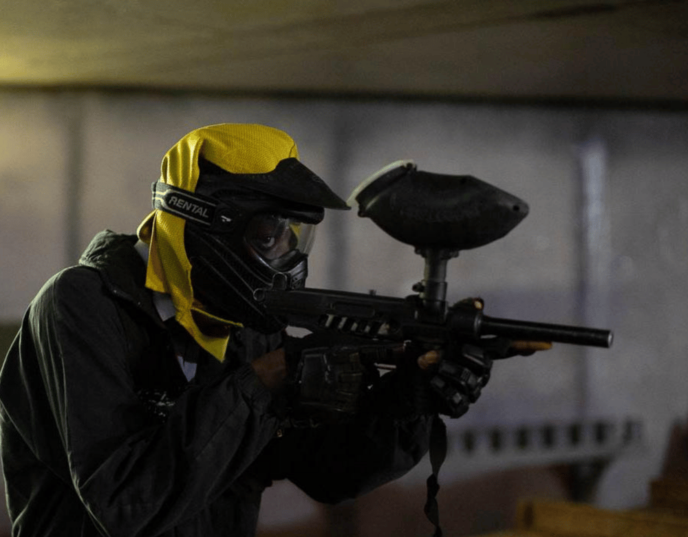 Man holding paintball gun