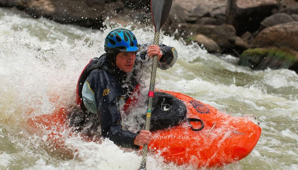 Man kayaking
