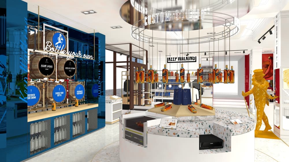 showroom of the johnnie walker whisky experience in edinburgh