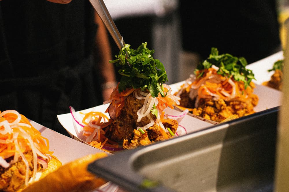 Street food in trays