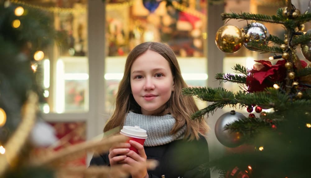 Teenage girl at Christmas
