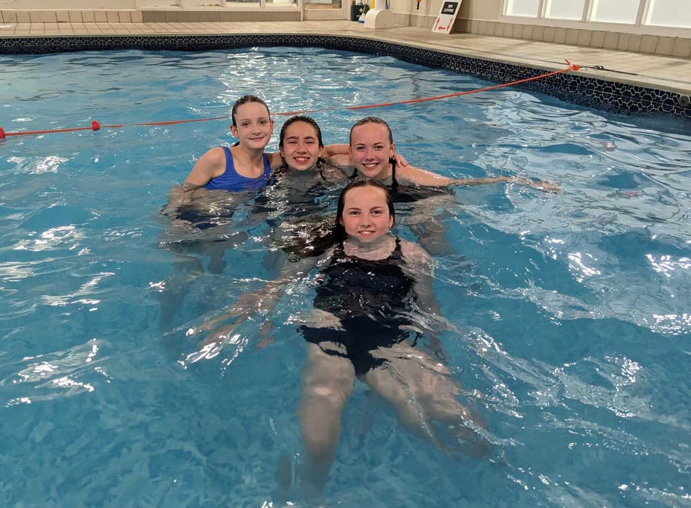 Teens in a pool