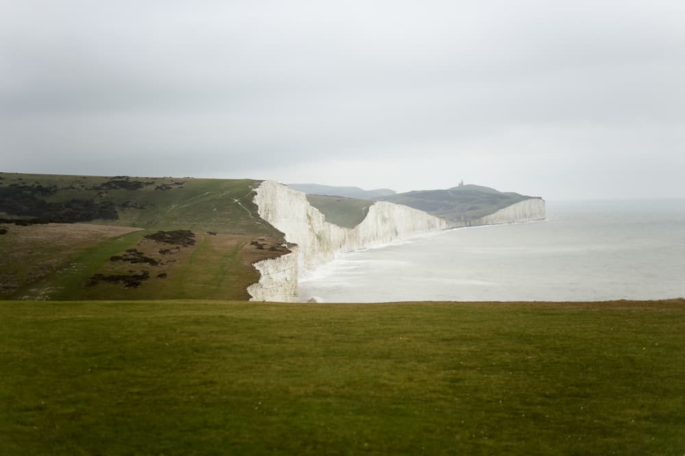 white cliffs in stormy weather