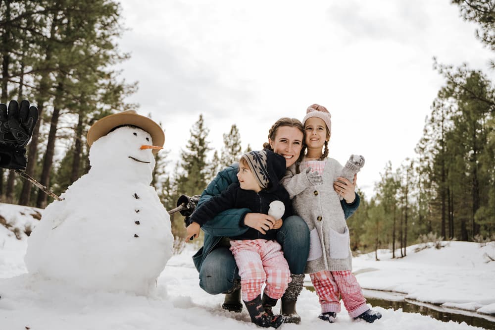 Winter family scene