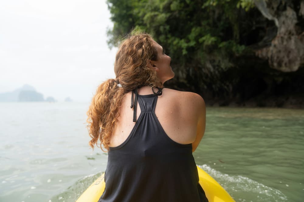 Woman canoeing