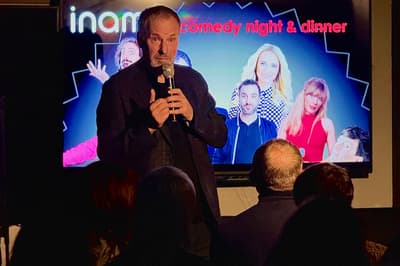 three dishes of asian food plus comedy club night