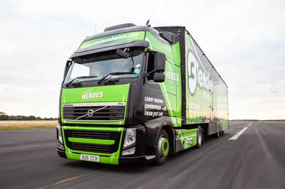 a hgv lorry on a race track for a lorry driving experience day