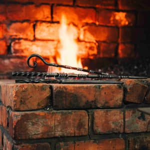 three harry potter style wands made of iron on a blacksmith experience