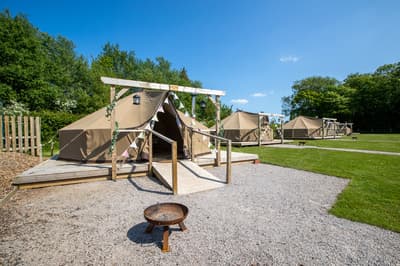Glamping bell tent exterior