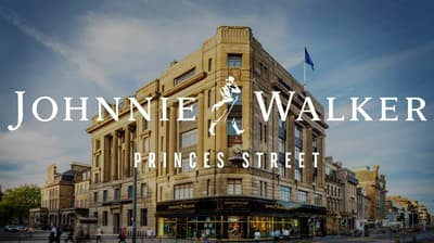 the johnnie walker whisky shop on princes street in edinburgh