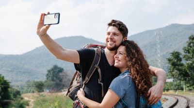 couple overlooking countryside