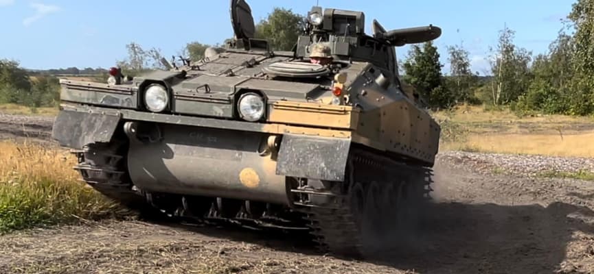 a tank being driven on a tank driving experience day