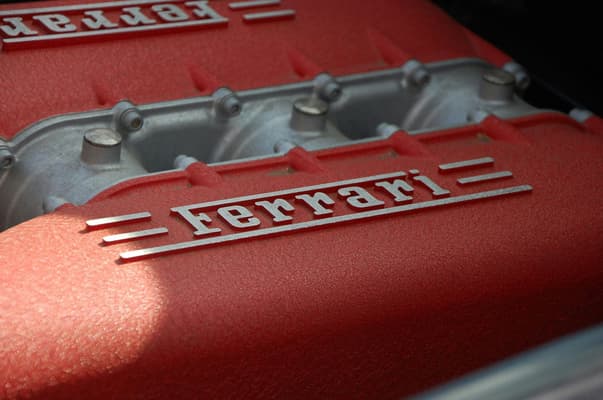 Close up of red ferrari