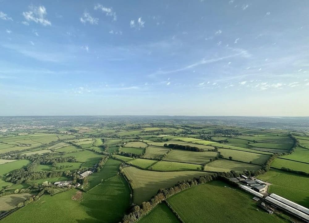 Landscape from hot air balloon
