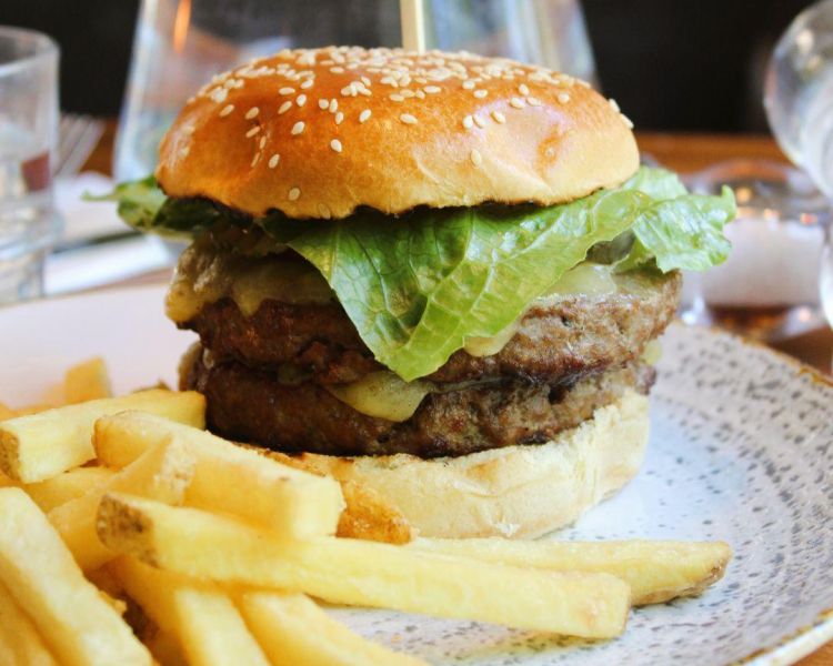 burger and fries
