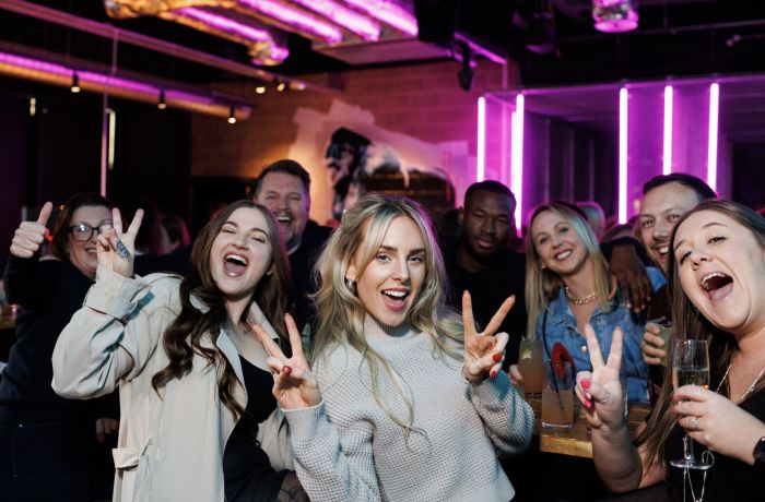 girls at a bottomless brunch at a boom battle bar