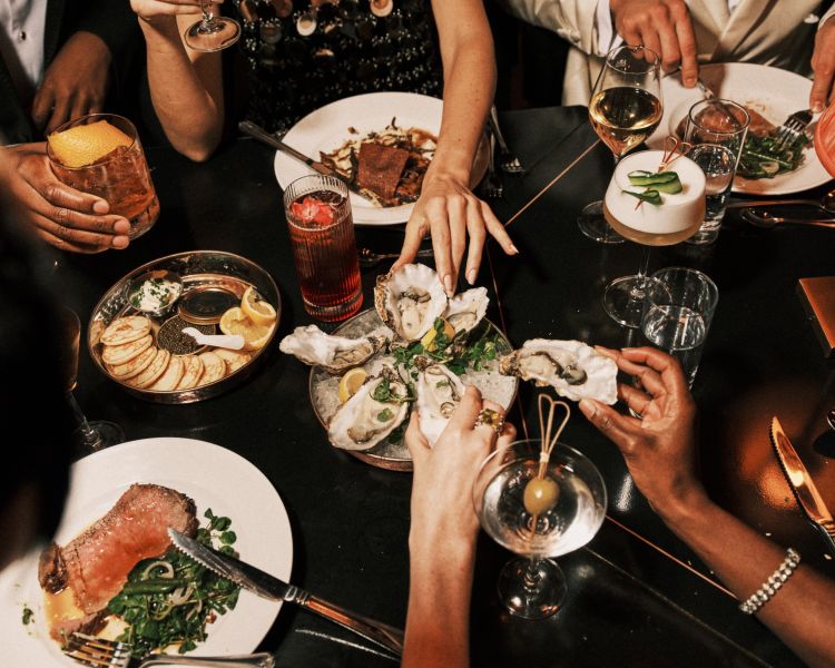 oysters being eaten at the 58th Street immersive experience in london