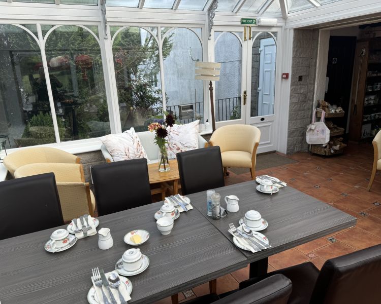 Tables in conservatory