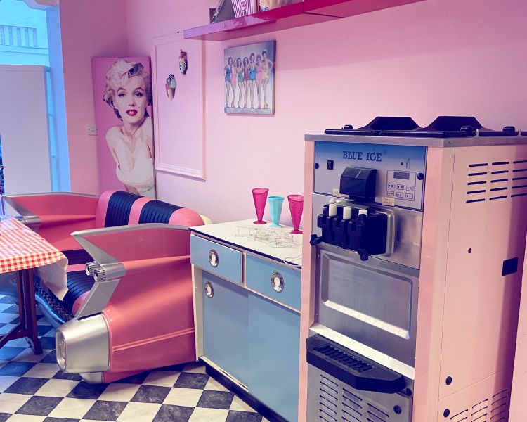 vintage diner set used for children's mini makeover and photoshoot