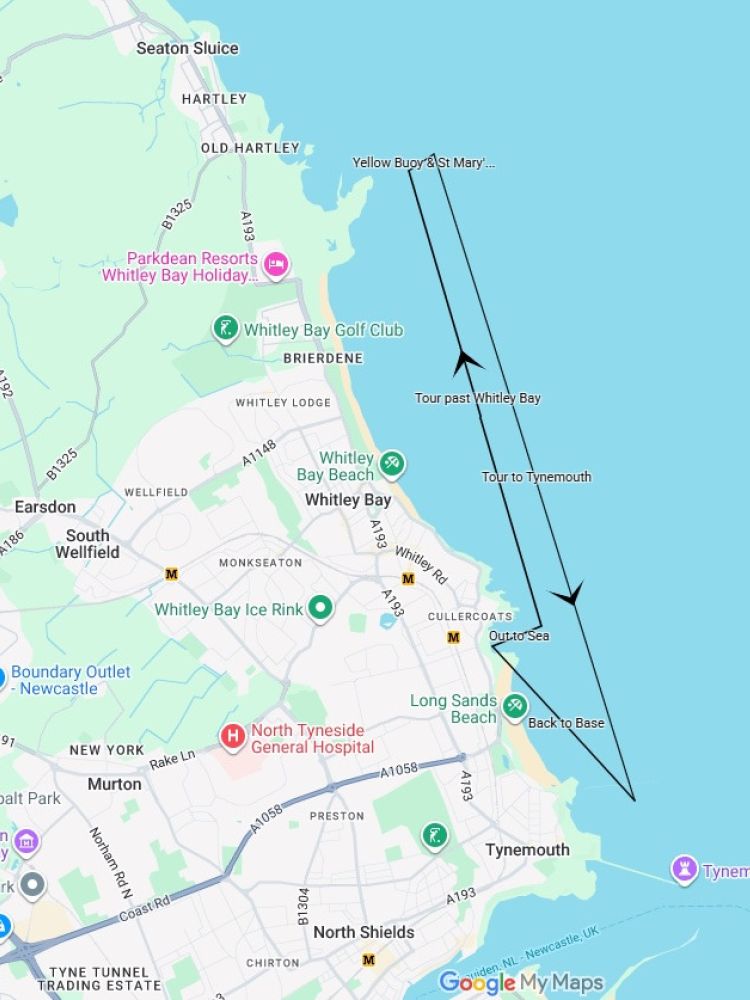 Jet ski route on north east coast