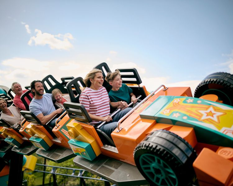 people on rollercoaster at legoland
