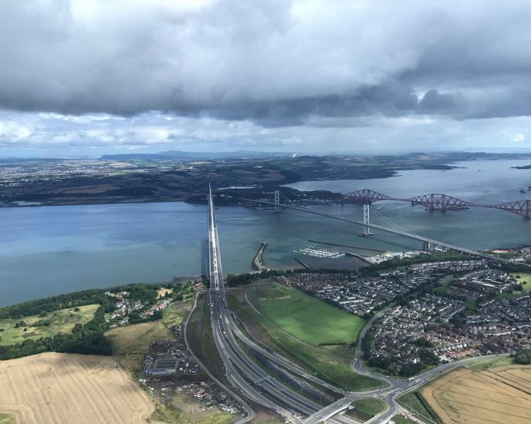 edinburgh bridges seen on a 30 minute edinburgh helicopter sightseeing tour
