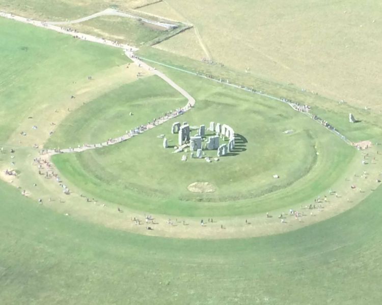 stonehenge seen from a helicopter ride