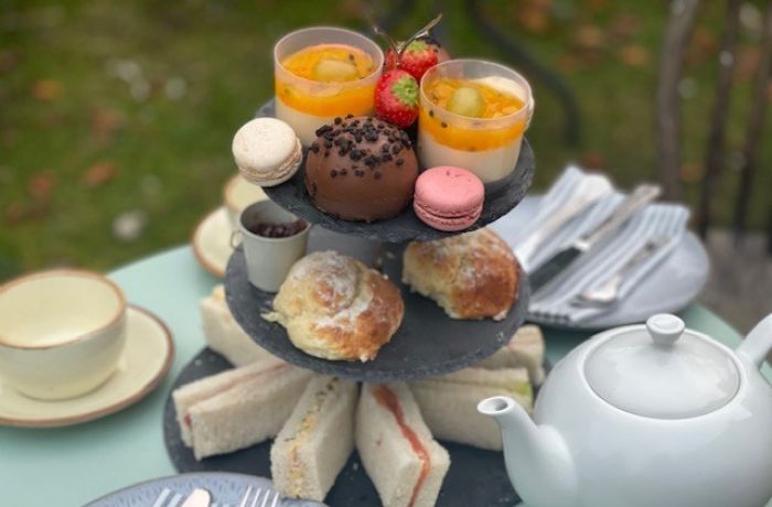 Cornish afternoon tea on cake stand