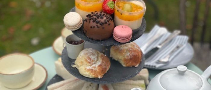 Cornish afternoon tea on cake stand