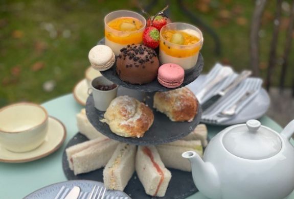 Cornish afternoon tea on cake stand